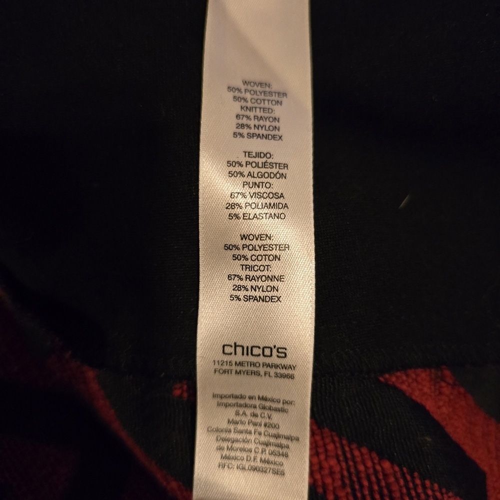 Chico's red/black chevron zip jacket, size 1 (M) - Picture 4 of 4
